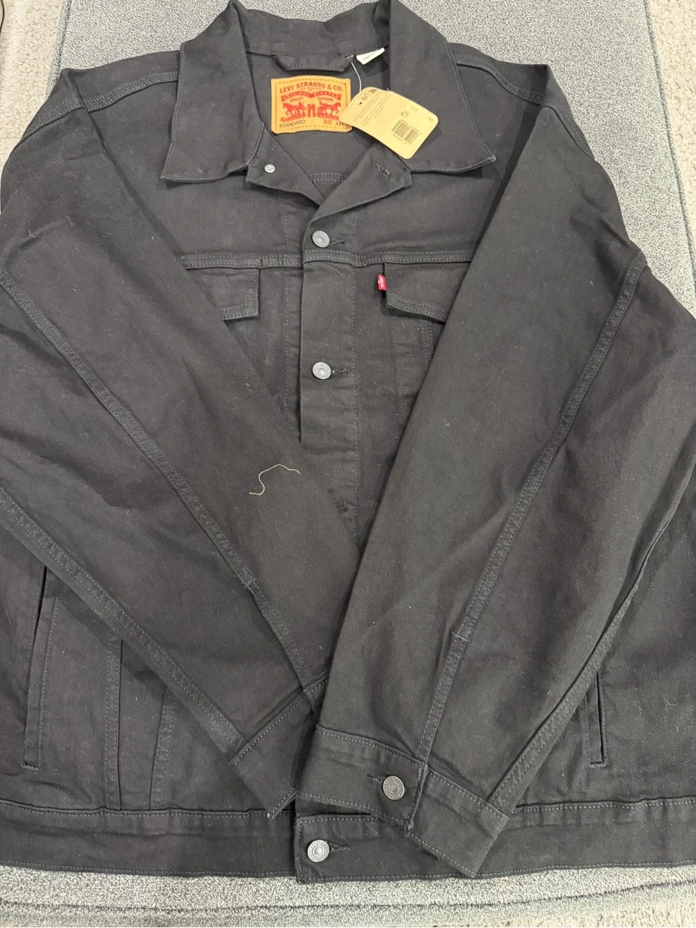 Levi's Black Denim Trucker Jacket - Lightweight Shirt Jacket